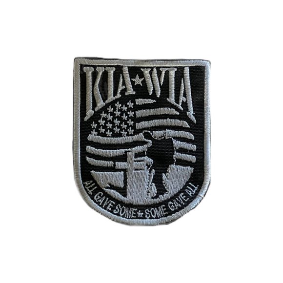 KIA-WIA patch Killed in Action Wounded in Action patch SILVER with velcro - Picture 3 of 3